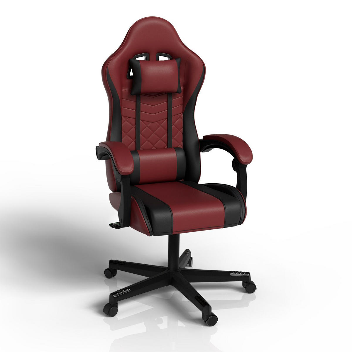 GAMINGSTUHL HyperSeat bordeaux/schwarz - Bordeaux, Kunststoff (63/131/121cm) - Juskys