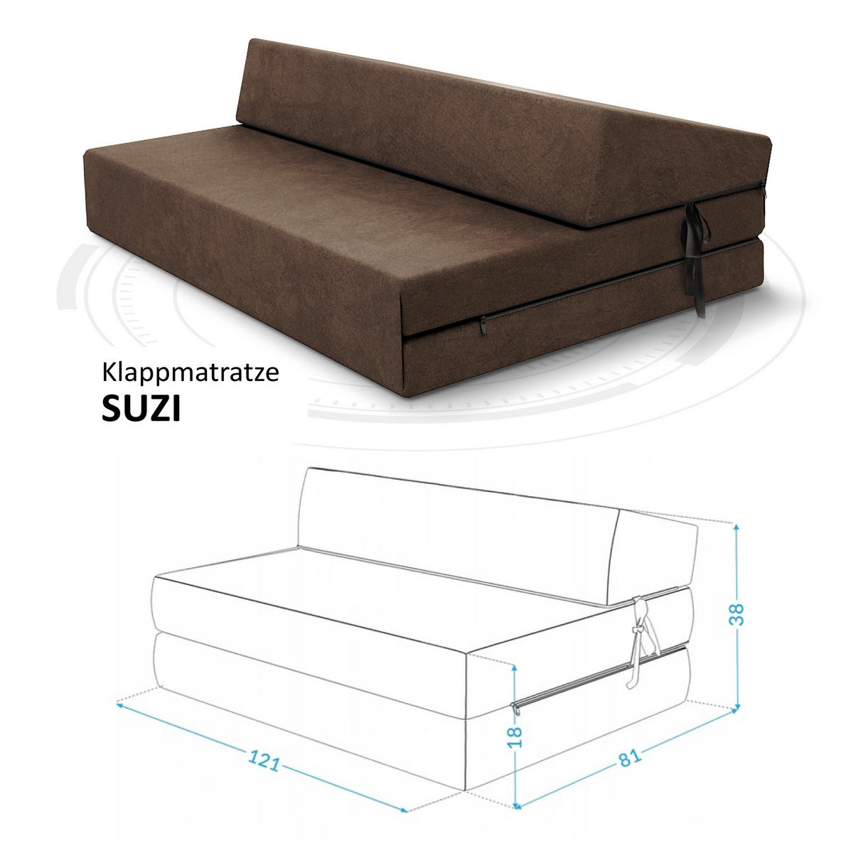 KLAPPMATRATZE SUZI - Braun, Textil (120/200cm) - FDM