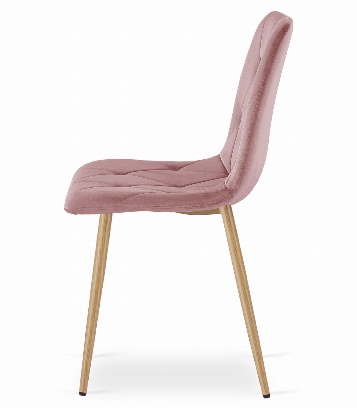 STUHL BOSA 1 Stück, Rosa, Metallbeine in Holzfarbe - Rosa, Textil/Metall (44/89/40cm) - Komodee