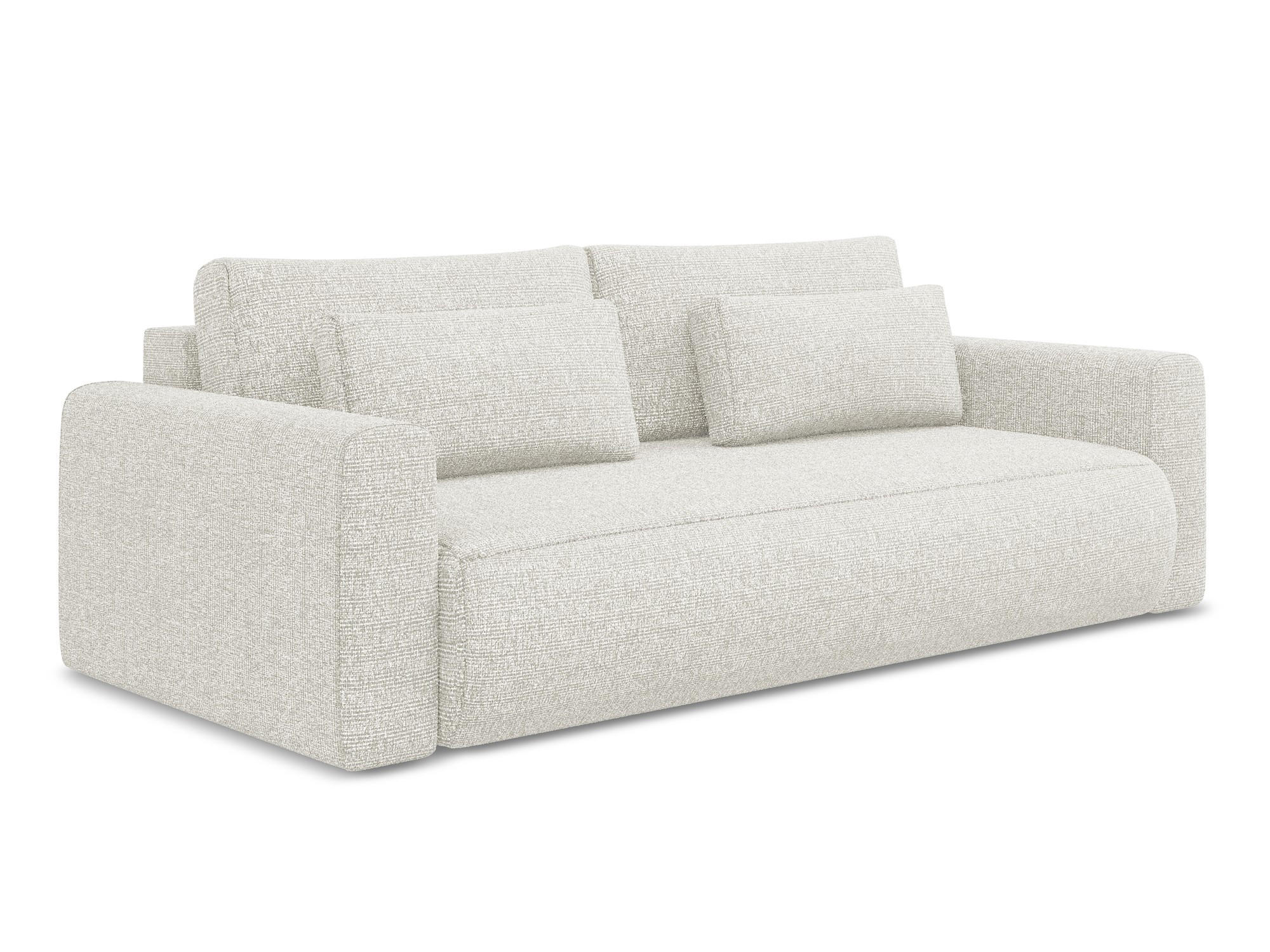 3-SITZER SOFA mit Schlaffunktion Strukturstoff Stoff Beige - Beige/Creme, Kunststoff/Textil (238/82/105cm) - Makamii