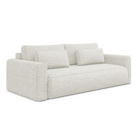 3-SITZER SOFA mit Schlaffunktion Strukturstoff Stoff Beige - Beige/Creme, Kunststoff/Textil (238/82/105cm) - Makamii