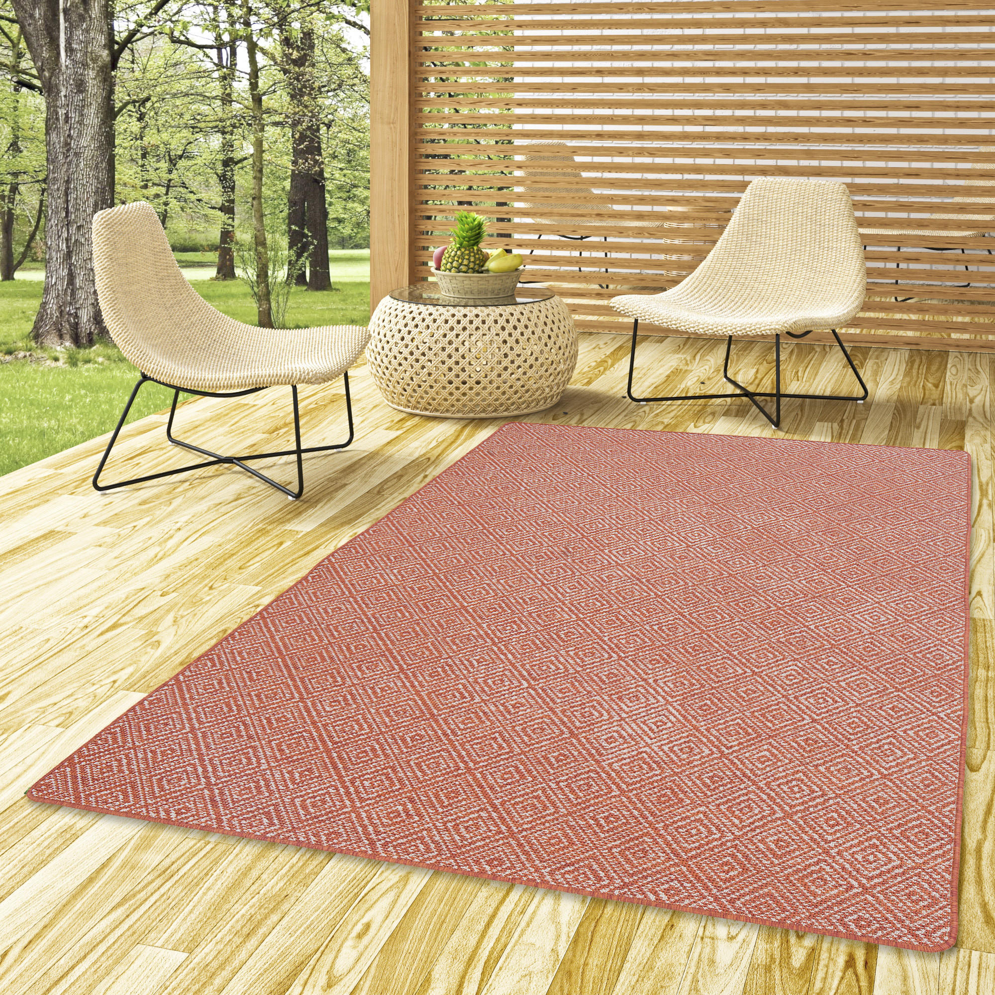 IN- UND OUTDOOR TEPPICH BEIDSEITIG NEWPORT MODERN - Terra cotta, Textil (200/250cm) - Snapstyle