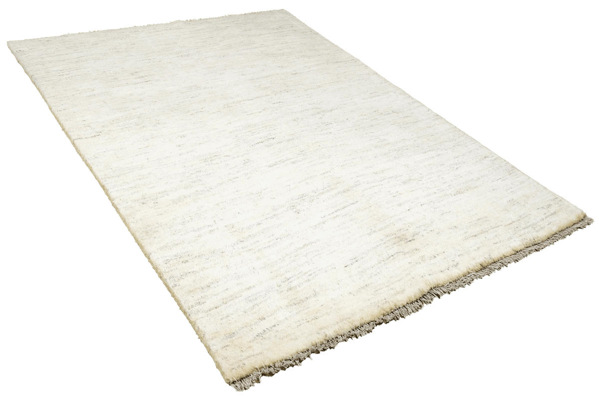 GABBEH-TEPPICH handgeknüpft Beige 182/144 cm Schurwolle - Beige, Textil (144/182cm) - Looma