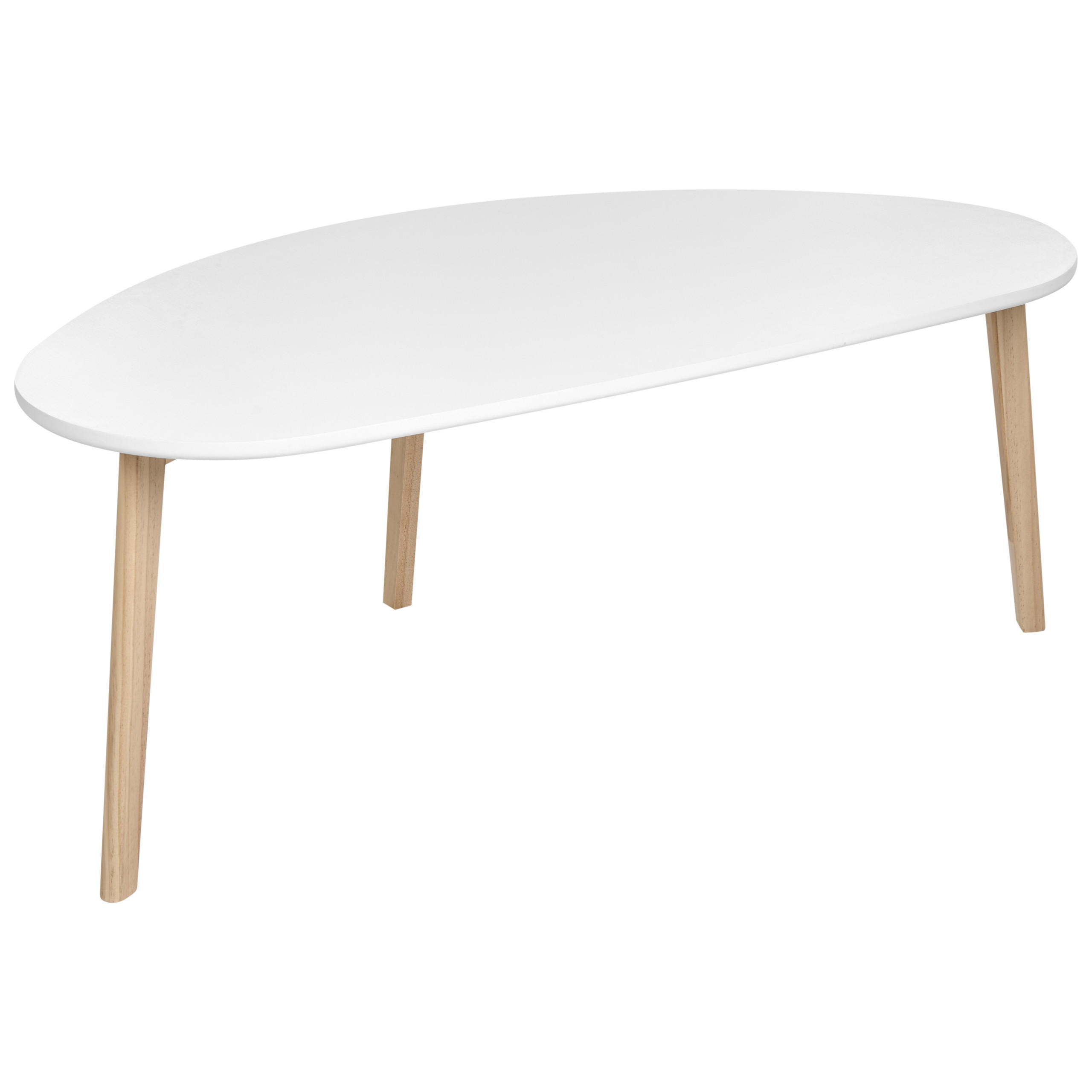 COUCHTISCH Weiß Fly - Hellbraun, Holzwerkstoff (60/120/45cm) - Beliani