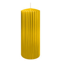 RILLEN KERZEN Dotter Gelb 200 x Ø 80 mm, 4 Stück - Gelb, Paraffin (8/20/20cm) - Wiedemann Kerzen