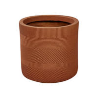 BLUMENTOPF goldbraun rund 31/31/31 cm Voula - Braun, Naturmaterialen (31cm) - Beliani