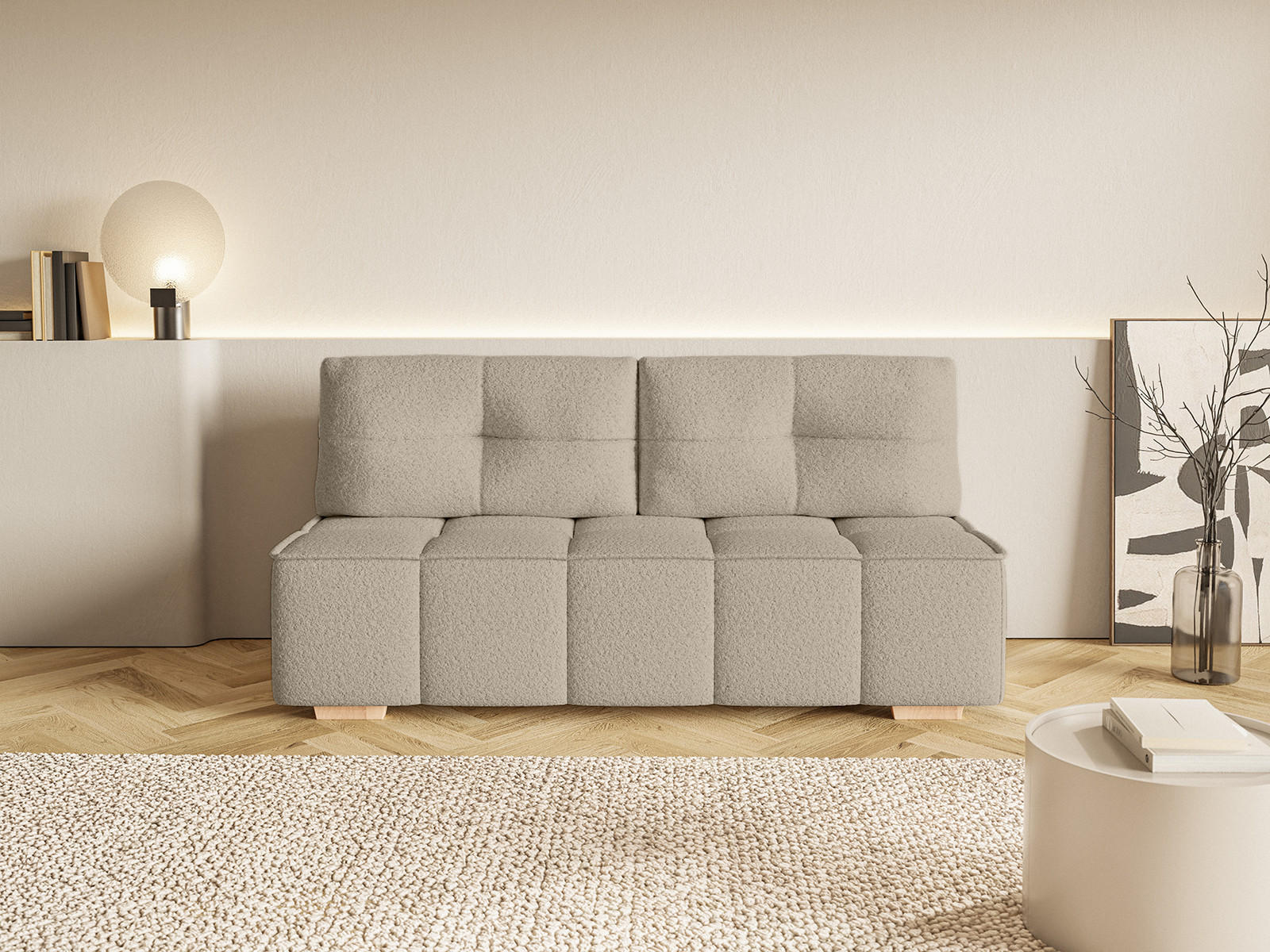 SOFA Miia mit Schlaffunktion, Taupe - Greige, Textil (196/90/85cm) - Fedve