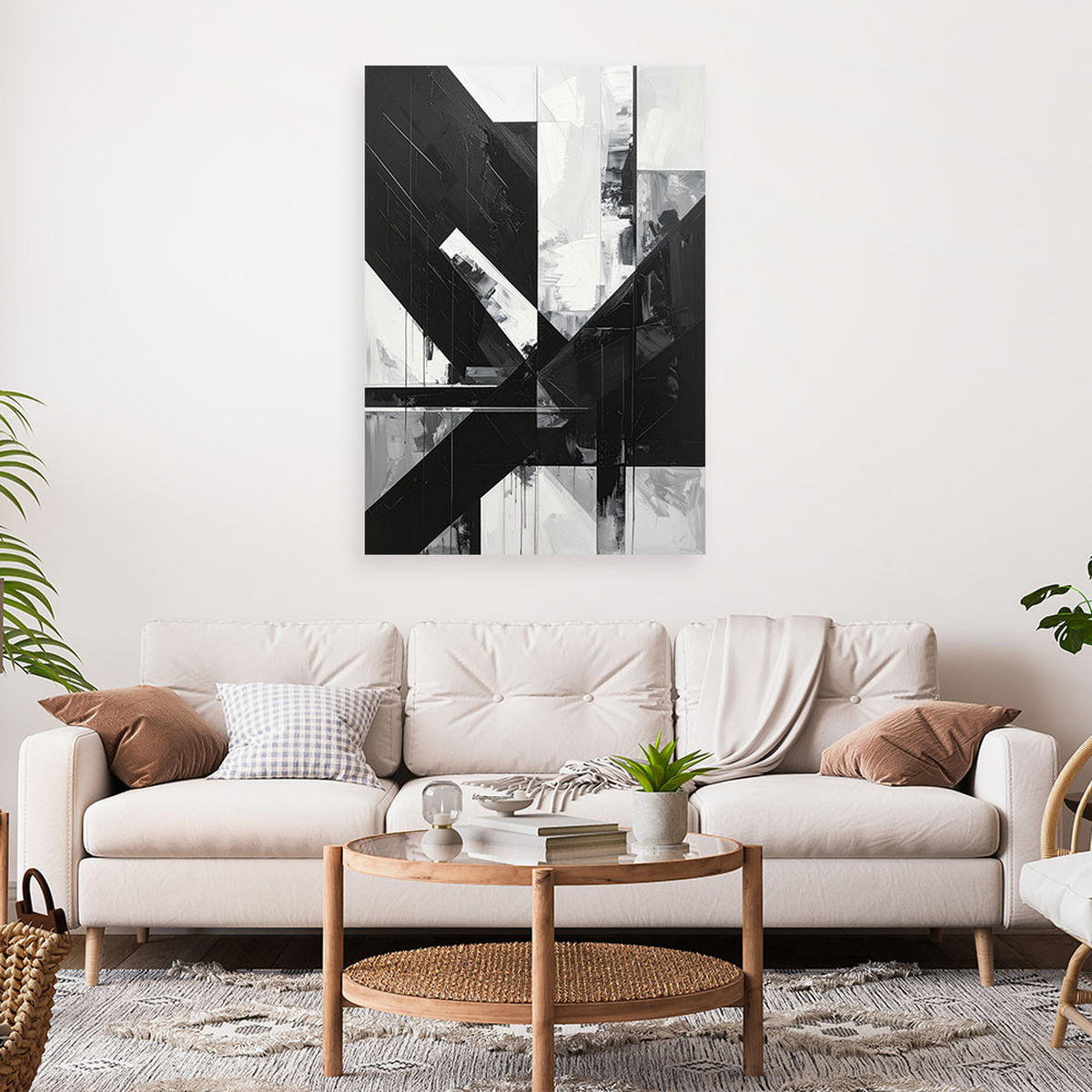 LEINWANDBILD 3D und geometrisch 60x90cm - Schwarz, Textil (60/90cm) - Feeby