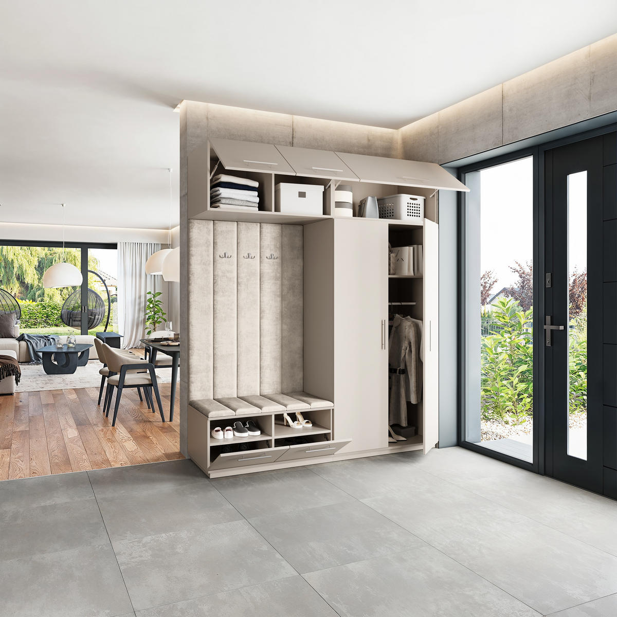 GARDEROBENSCHRANK REMA 200/240/60 cm Modern Kaschmir - Kaschmir, Holzwerkstoff (200/240/60cm) - MASSENO