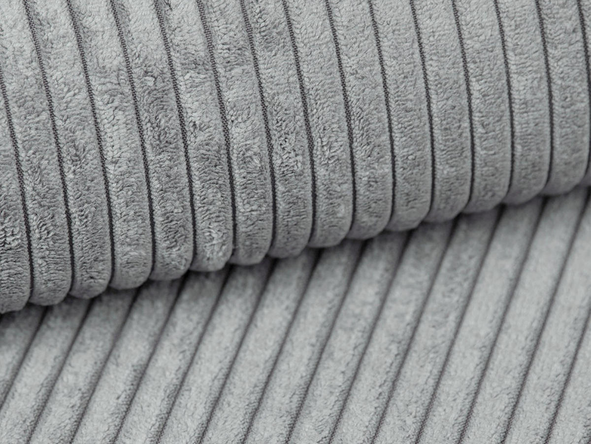 MODULARES-SOFA Campi aus Cord silber 3 Sitzplätze - Silberfarben, Textil (90/70/220cm) - Cosmopolitan Design