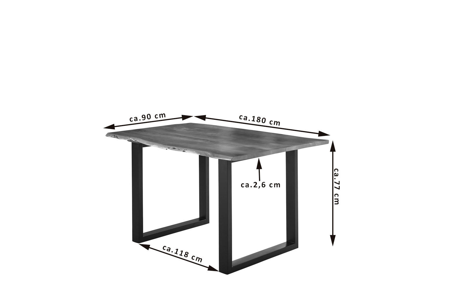 Thumbnail - SAM Esstisch, Braun, Holz, Echtholz,Akazie, Rechteckig,Quadratisch, U-Form, 180x77x90 cm, Esszimmer, Tische, Esstische