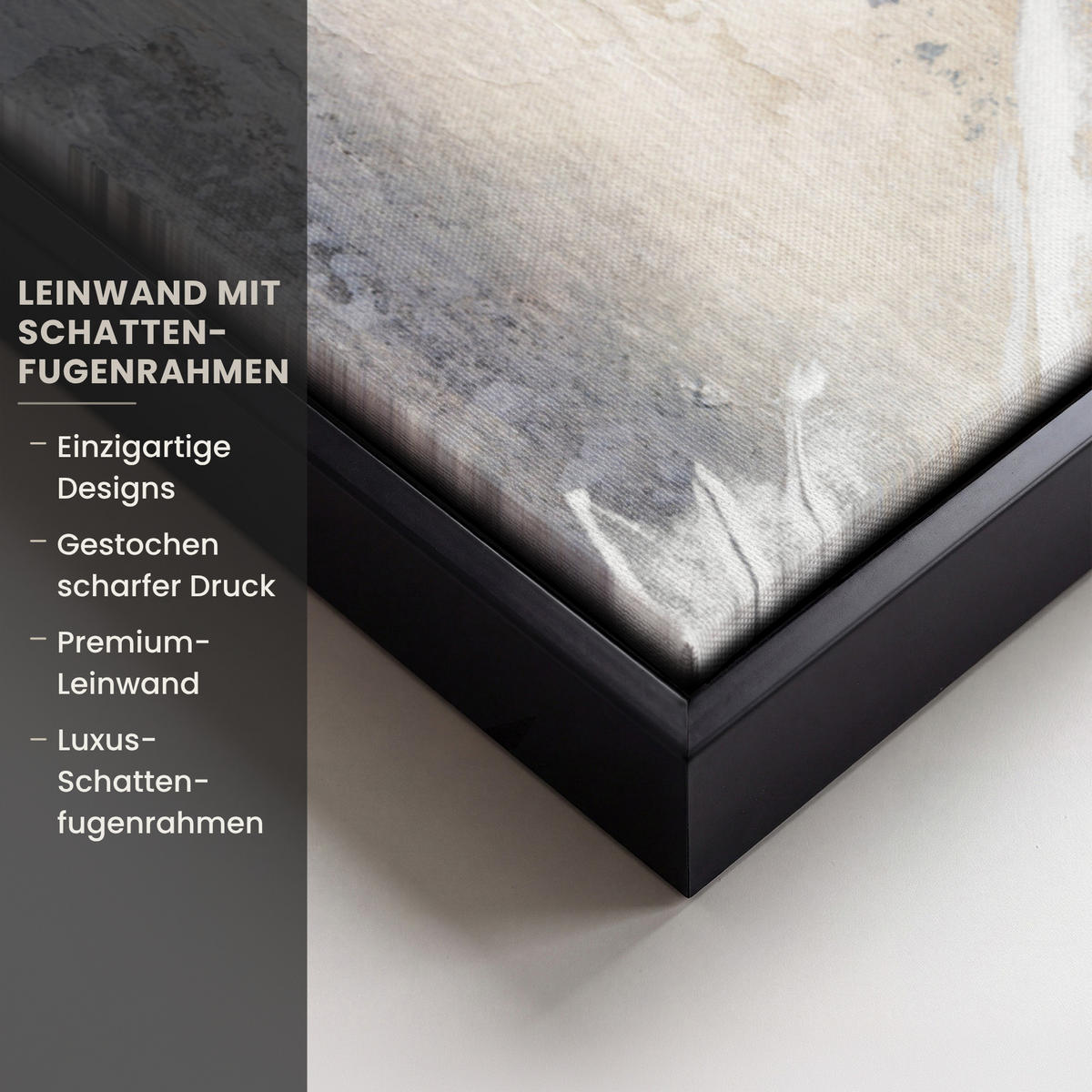 LEINWAND Bilder mit Rahmen - Luxus - Abstrakt - Gold - Weiß - 70x50 - Goldfarben, Textil (70/50cm) - MuchoWow