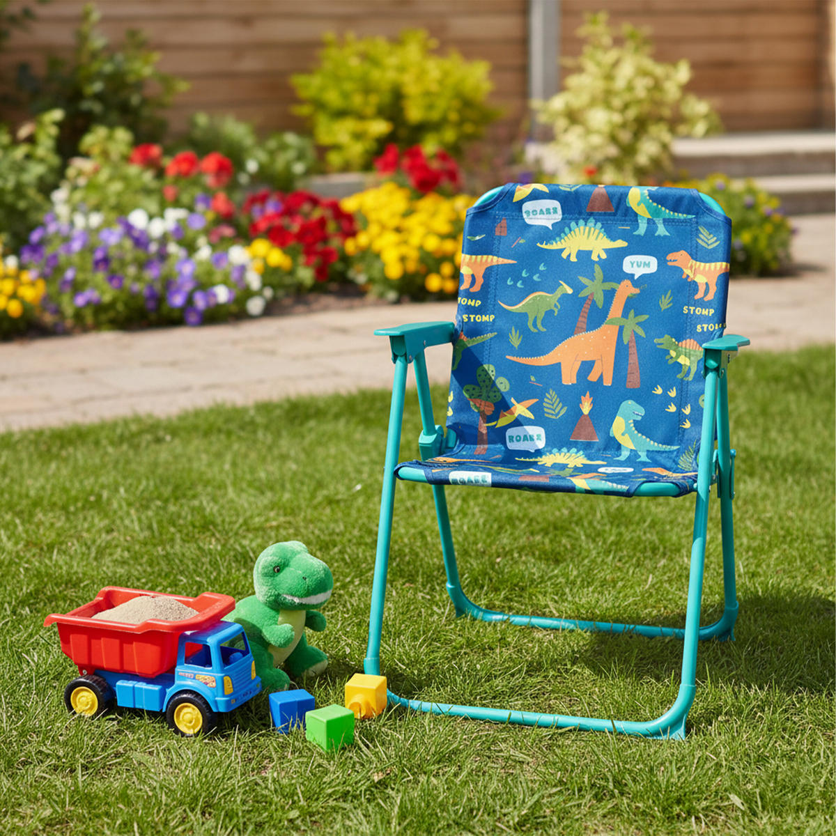 OTROŠKI klopčni stol - večbarvno, kovina/tekstil (36/51.5/37.5cm) - Relaxdays