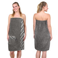 SAUNAKILT Dame Lugano Dunkelgrau - Dunkelgrau, Textil (150/75cm) - Lashuma