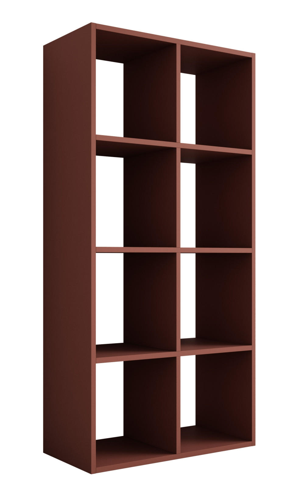 BÜCHERREGAL mit 8 Fächern – Farbe: Ziegelrot – 147 × 74 × 30 cm, vertikale oder horizontal - Rot, Holzwerkstoff (74/147/30cm) - 3XE LIVING