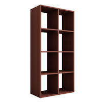 BÜCHERREGAL mit 8 Fächern – Farbe: Ziegelrot – 147 × 74 × 30 cm, vertikale oder horizontal - Rot, Holzwerkstoff (74/147/30cm) - 3XE LIVING