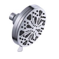 DUSCHKOPF 8er-Set Hochdruck Regendusche Silber Für Niederdruck - Silberfarben, Metall (11/10.7/10.7cm)