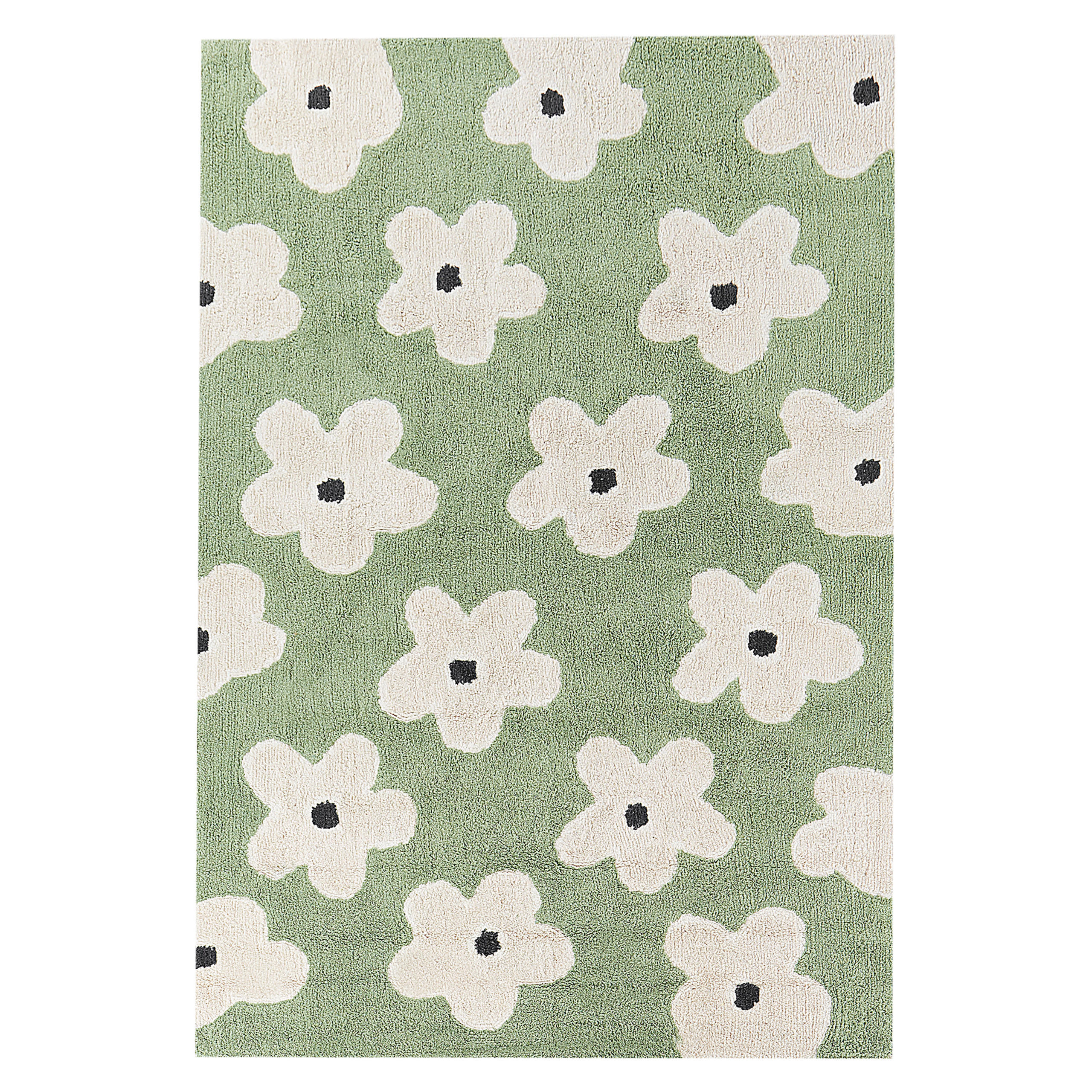 KINDERTEPPICH Mokhva 200/140 cm - Weiß/Grün, Textil (140/200cm) - Beliani