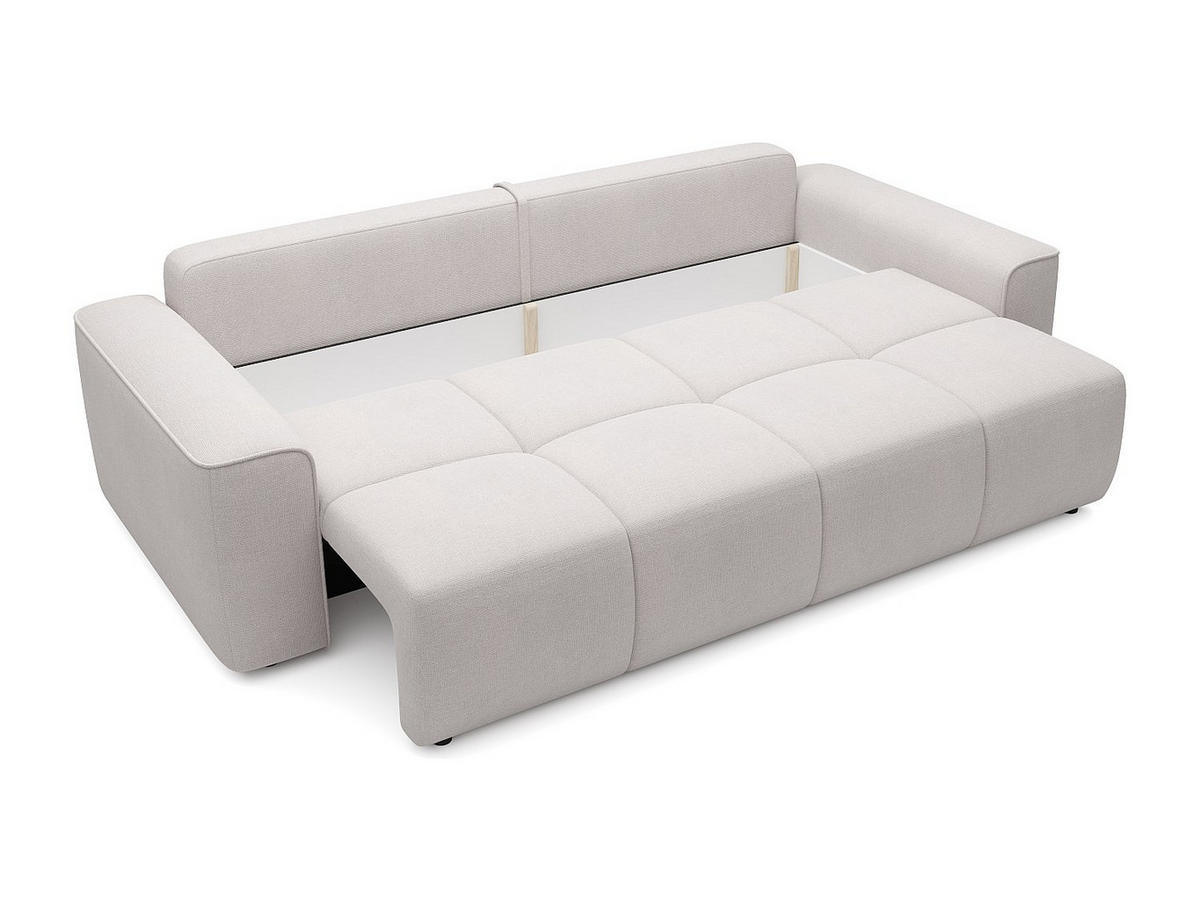 4-SITZER-SCHLAFSOFA aus beige texturiertem Stoff MINTURNO - Beige, Textil (250/87/107cm) - Vente-Unique