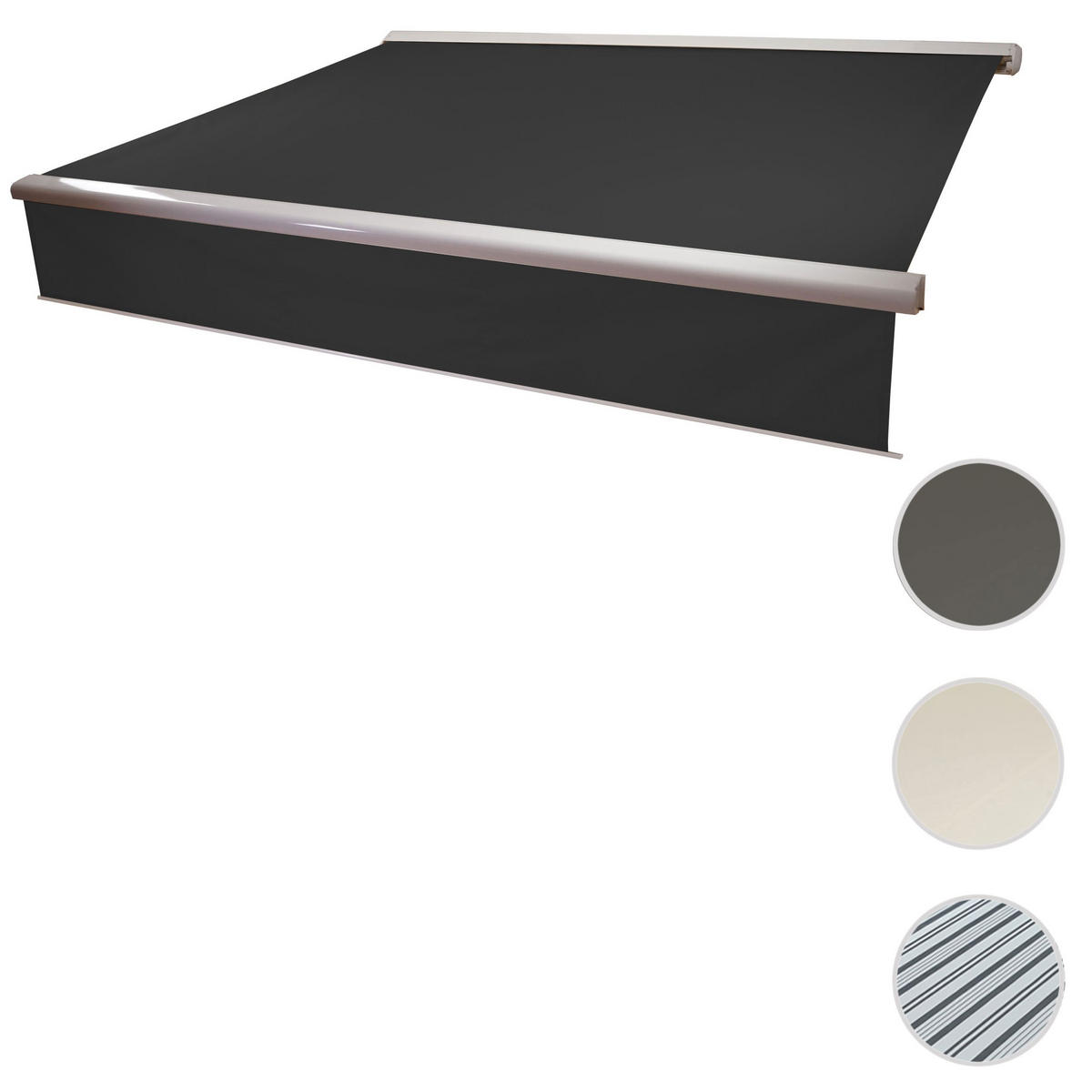 KASSETTEN-MARKISE VOLANT AUSFAHRBAR Anthrazit - Anthrazit, Textil (400/15/300cm) - MCW