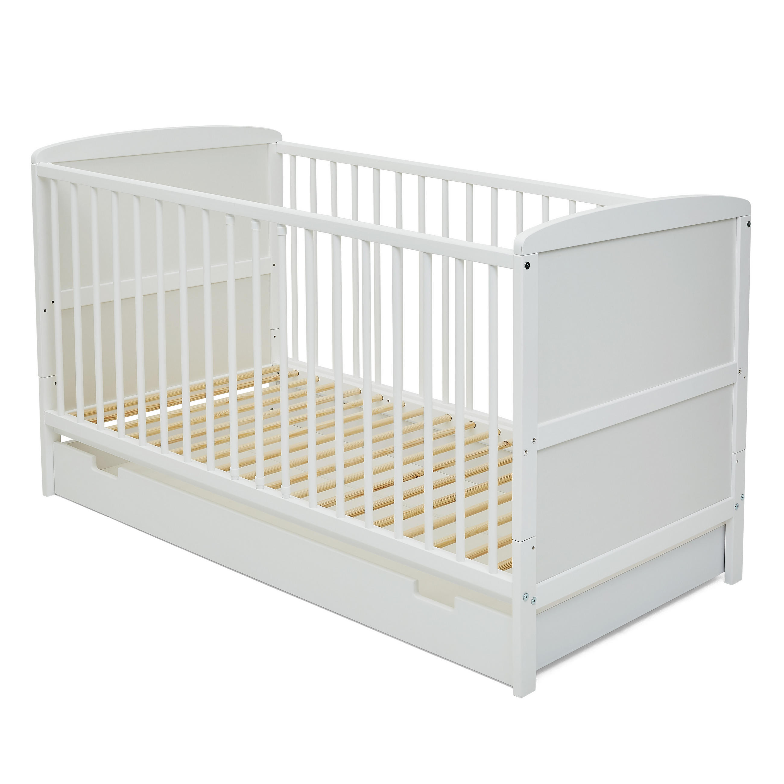 BABYBETT 70x140 cm mit Schublade in weiss - Weiß, Holz (70/140cm) - Kids Collective