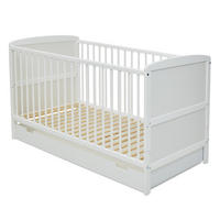 BABYBETT 70x140 cm mit Schublade in weiss - Weiß, Holz (70/140cm) - Kids Collective