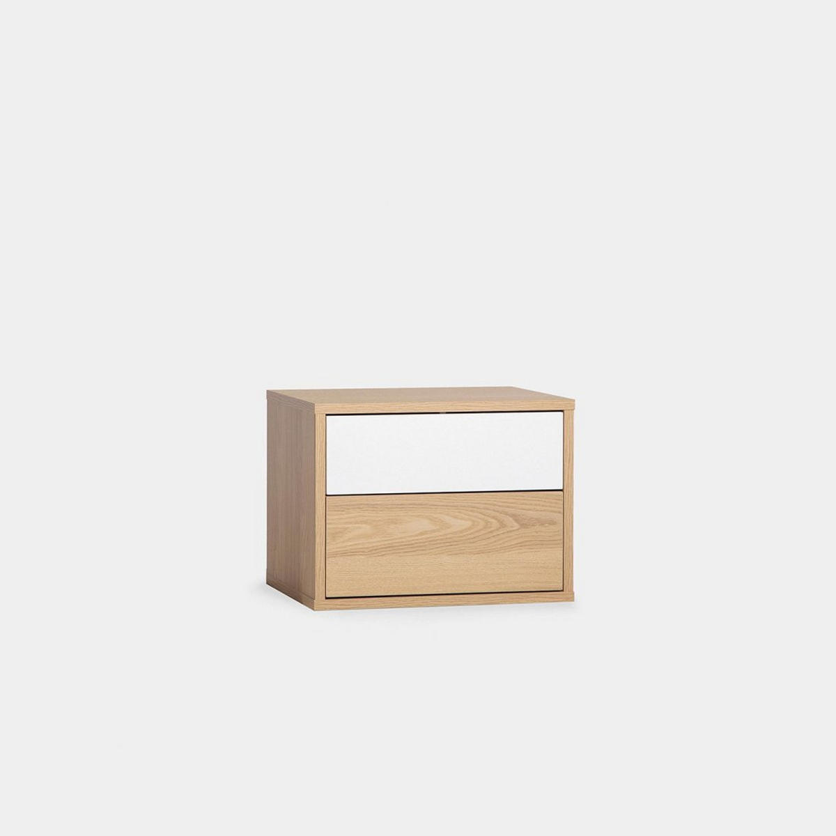 SCHWEBENDER NACHTTISCH Kanye Zweifarbig 40 cm x 30 cm - Hellbraun, Holzwerkstoff (40/30/30cm) - Klast Home