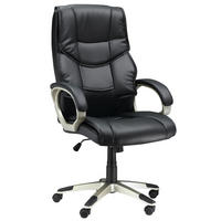 BÜROSESSEL, Schwarz, Kunsterleder - Schwarz, Leder (58/124/70cm) - HOMCOM