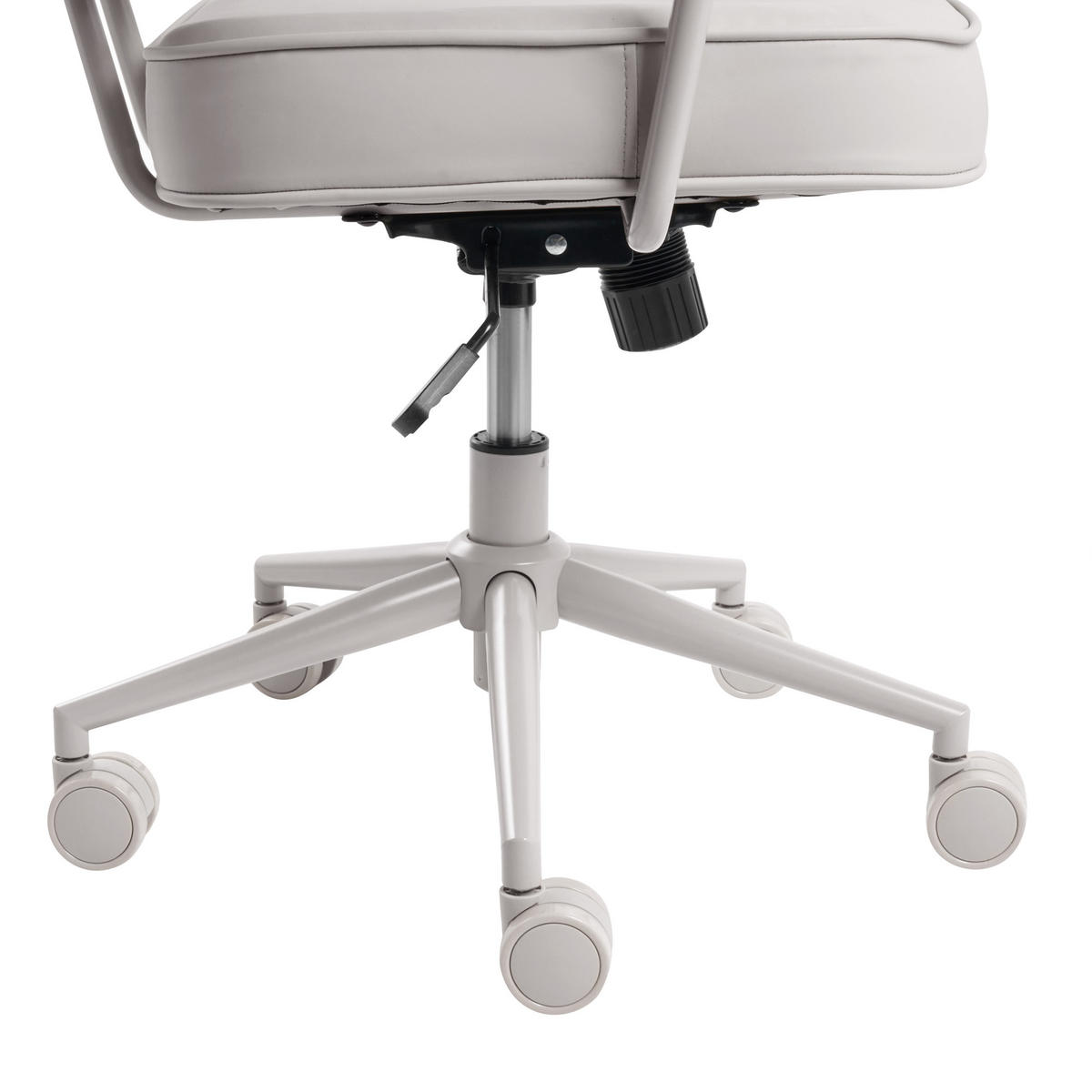 SCHREIBTISCHSTUHL Kunstleder Grau Paramus - Taupe, Kunststoff (60/81/65cm) - Beliani