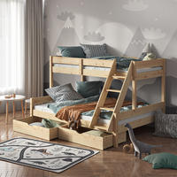 ETAGENBETT Everest Naturholz 140x200/90x200 cm mit Schubladen - Naturfarben, Holz (140/200cm) - VitaliSpa