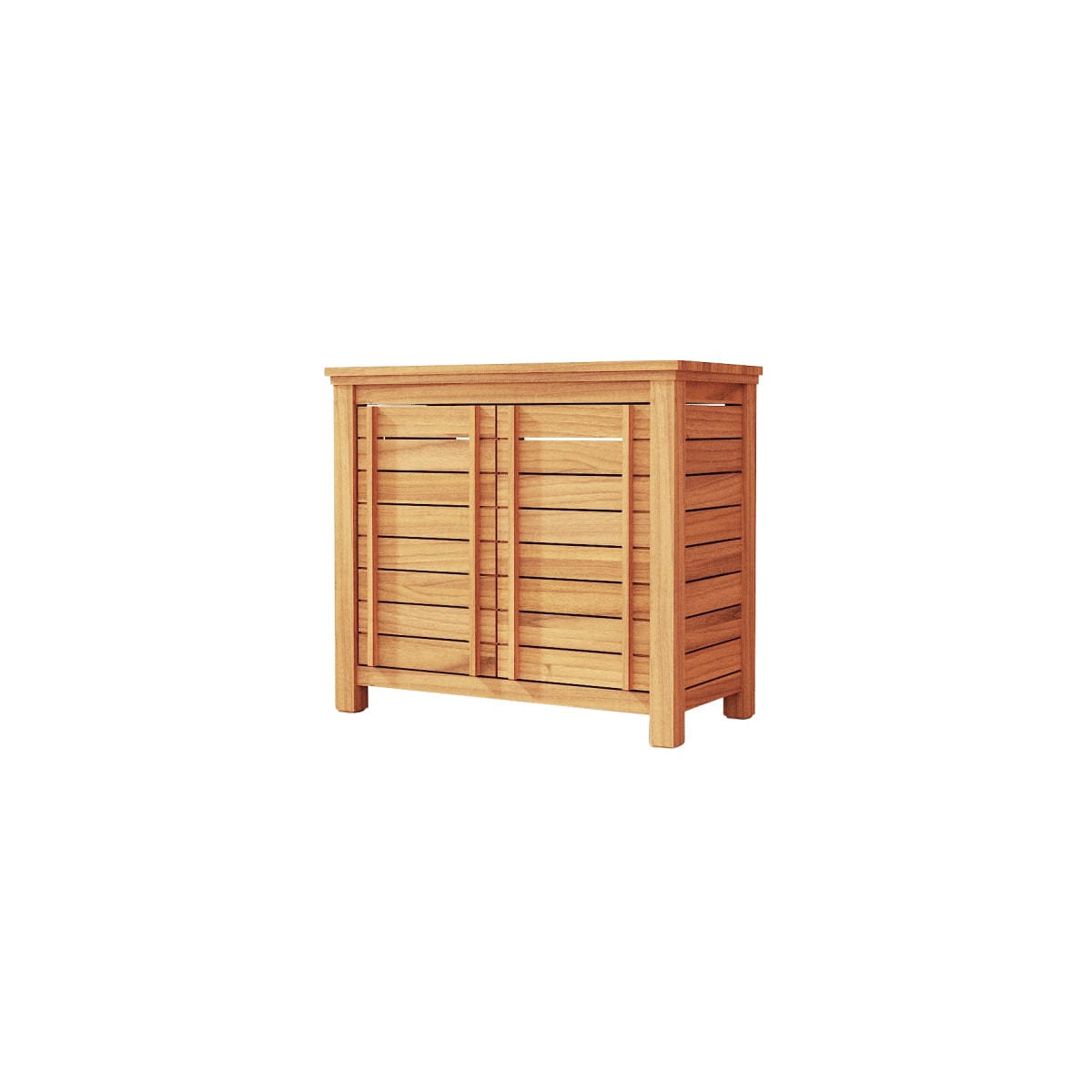 WASCHTISCHUNTERSCHRANK Rose Natur aus Teak - Naturfarben, Holz (90/80/45cm) - Tikamoon