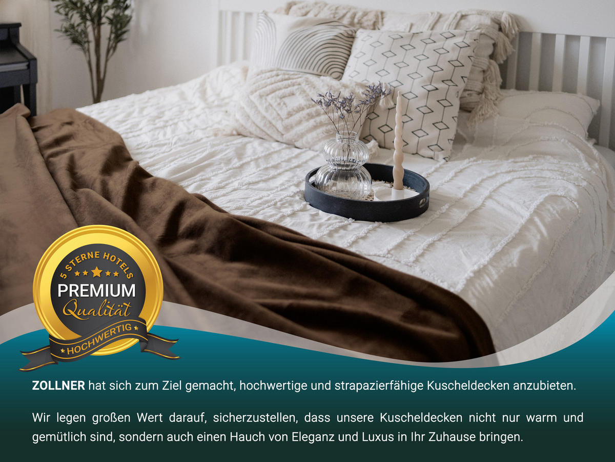 KUSCHELDECKE, 150x200 cm, 60% Baumwolle, 40% Polyacryl, Braun - Braun, Naturmaterialien (150/200cm) - Zollner