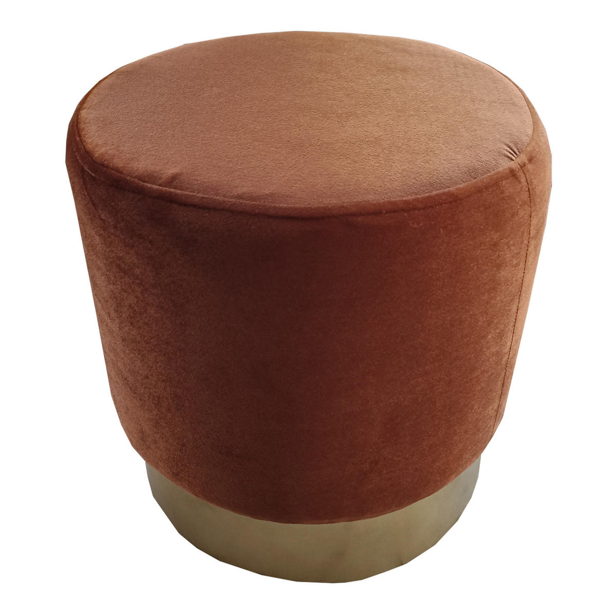 SITZHOCKER Larvik - Goldfarben/Orange, Kunststoff/Metall (40/40/40cm) - [en.casa]