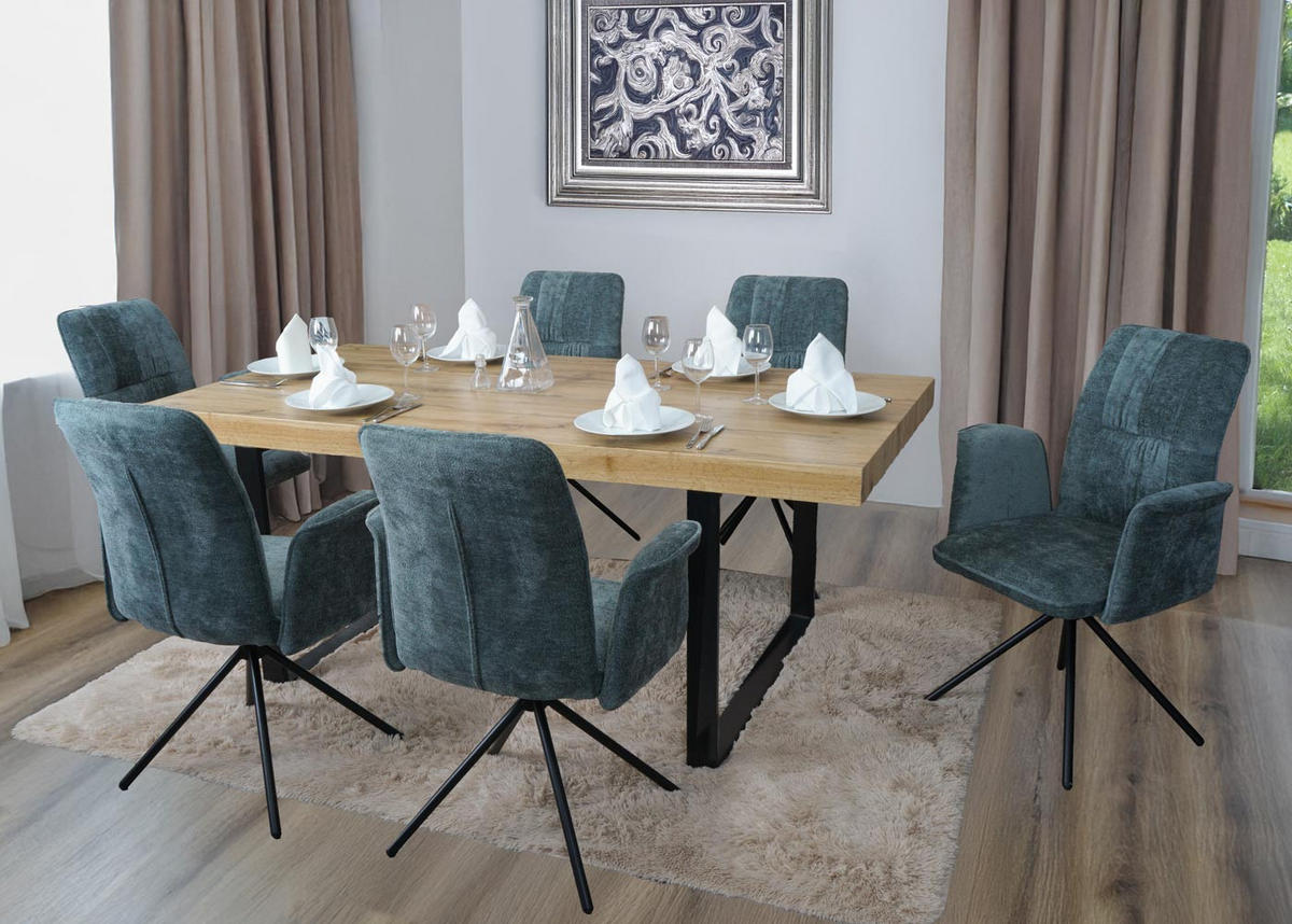 ESSZIMMERSTUHL Blau 2er-Set - Blau, Textil (70/94/60cm) - MCW