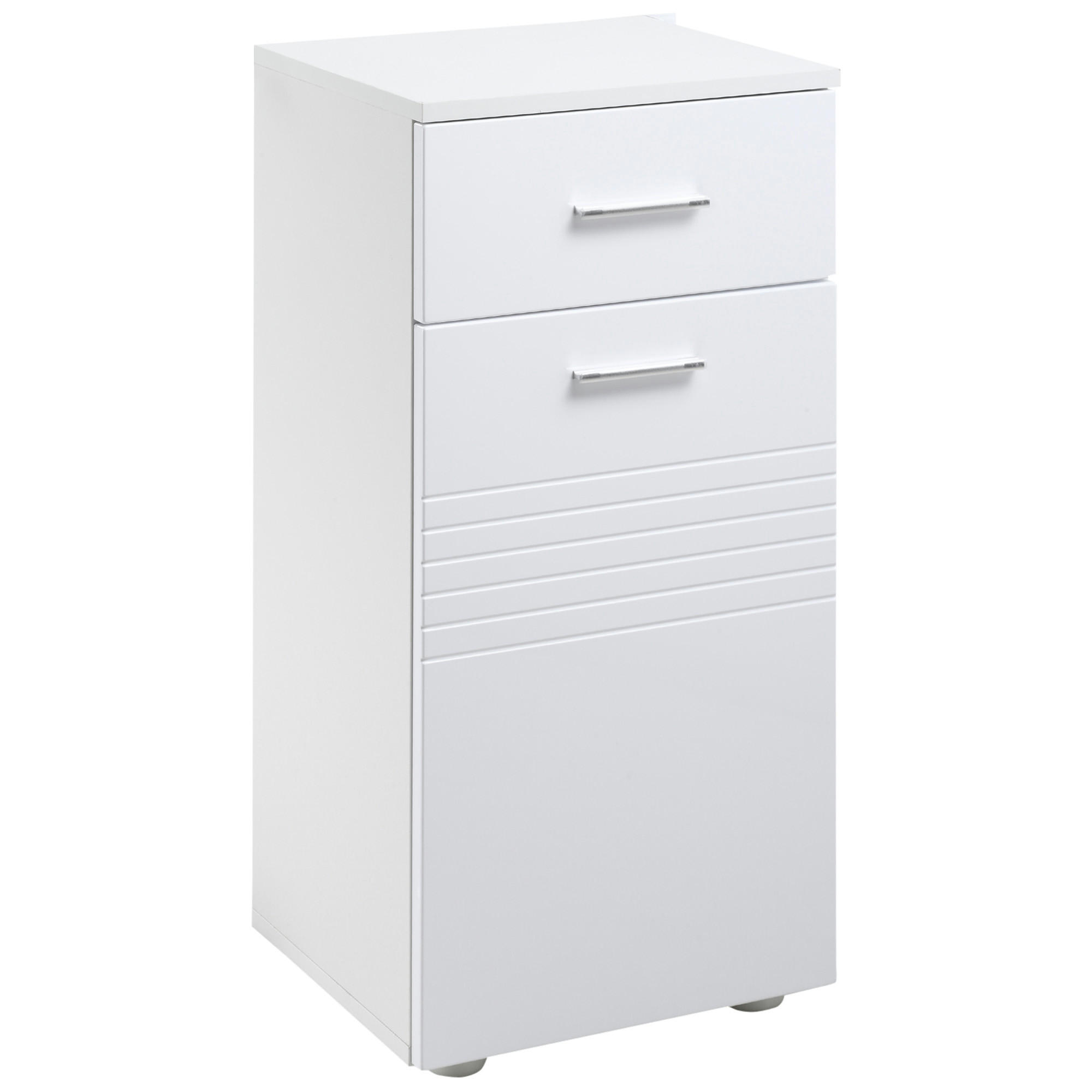 MIDISCHRANK DE-17361 mit Tür, Schublade & verstellbarem Regal Weiß - Weiß, Holzwerkstoff (30/77.5/35cm) - ComfortXL