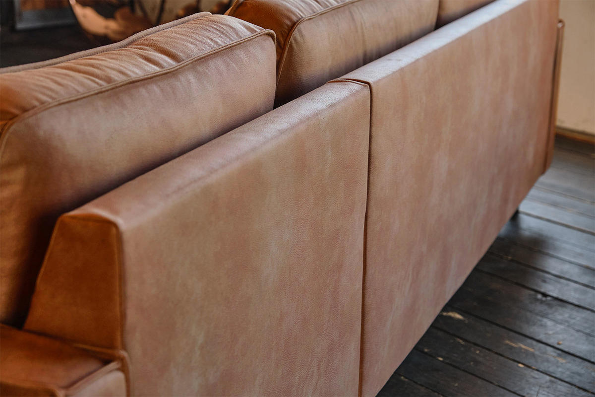 ECKSOFA VILNIUS Braun Kunstleder - Dunkelbraun/Schwarz, Leder/Textil (286/170cm) - KAWOLA