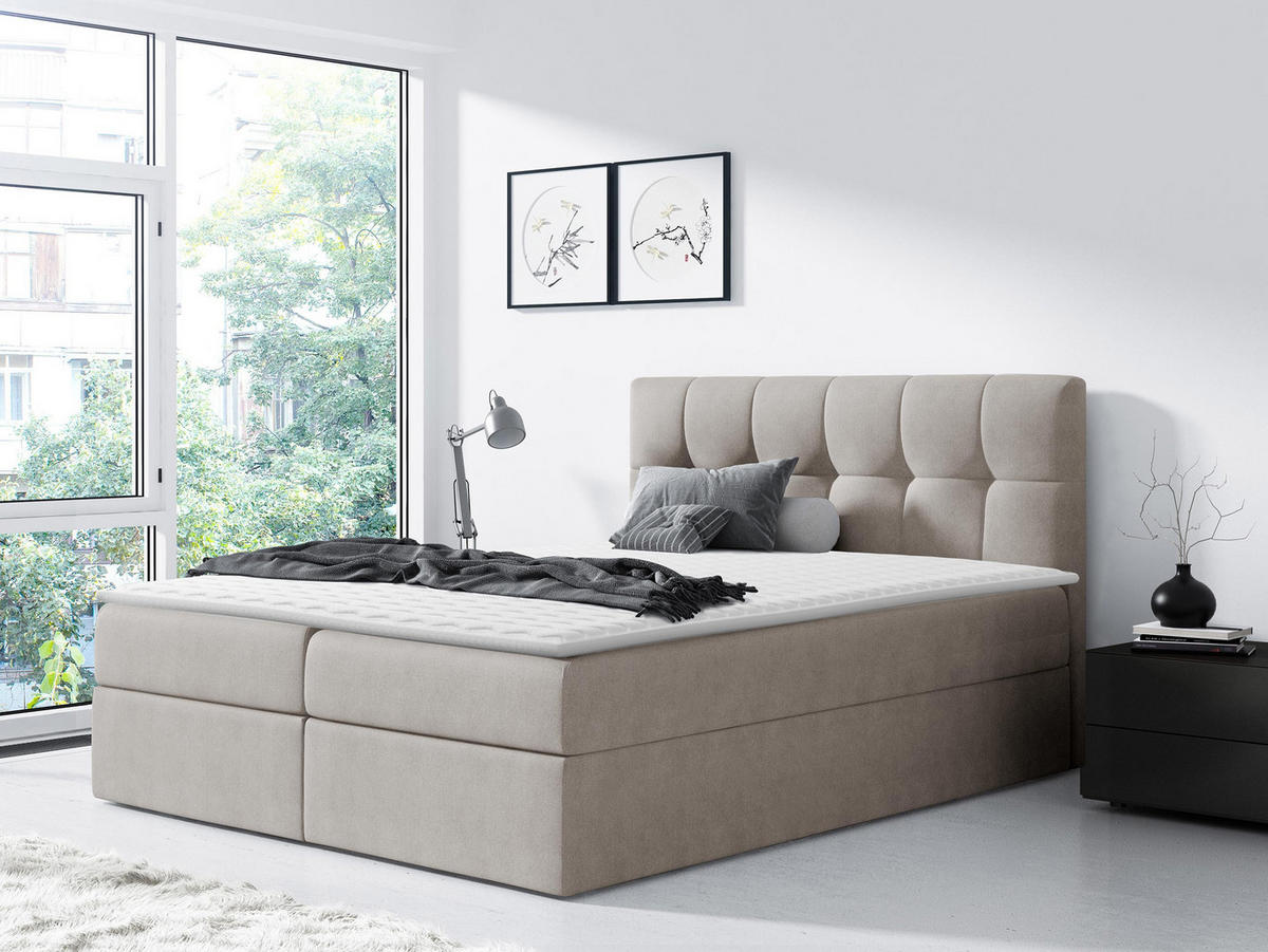 BOXBETT Rico - Naturfarben, Holz/Textil (160/200cm) - MIRJAN24