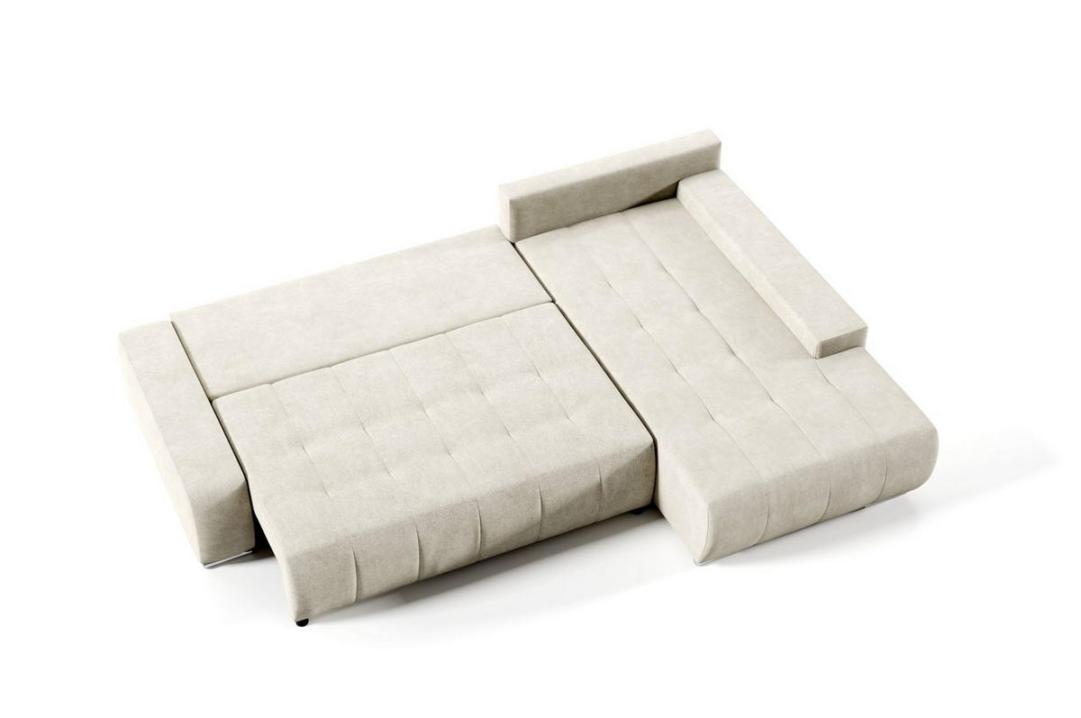 ECKSOFA Vogar In Aston - Silberfarben, Holzwerkstoff/Textil (265/185cm) - Fun Möbel