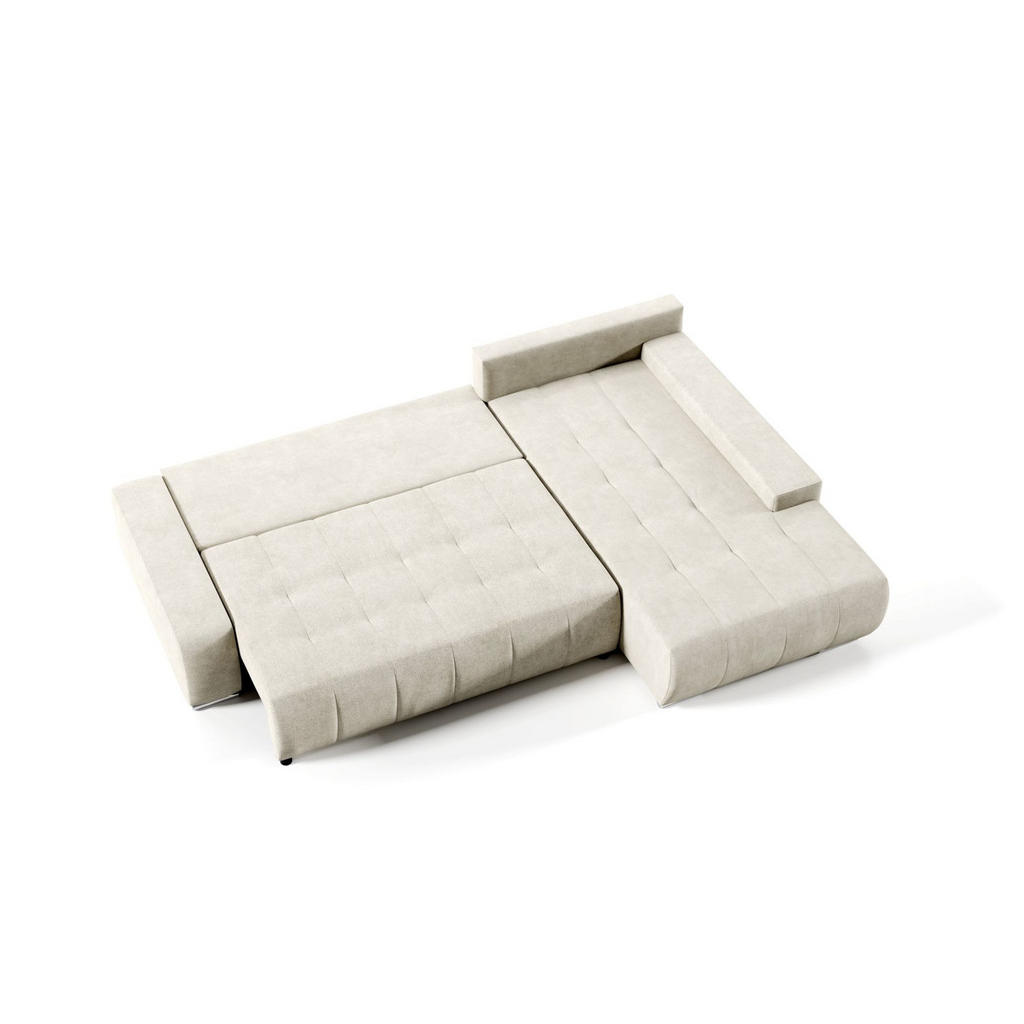 Thumbnail - Fun Möbel Ecksofa, Creme, Textil, Ottomane rechts, 265x185 cm, Wohnzimmer, Sofas & Couches, Wohnlandschaften, Ecksofas