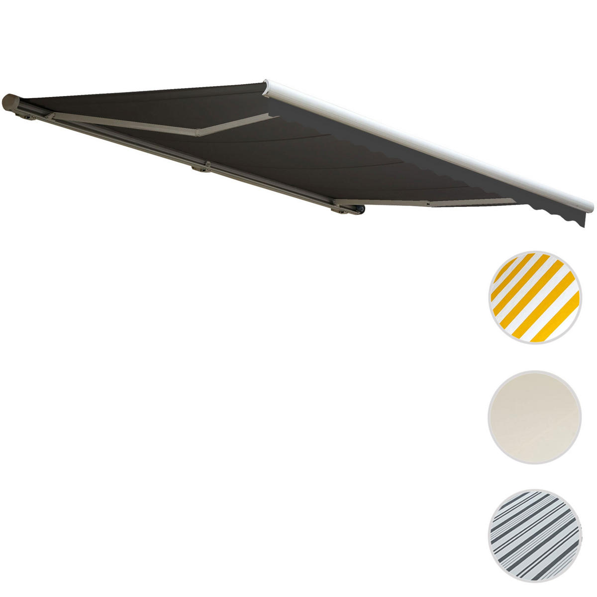 KASSETTEN-MARKISE MIT VOLANT Anthrazit - Anthrazit, Textil (400/23/300cm) - MCW