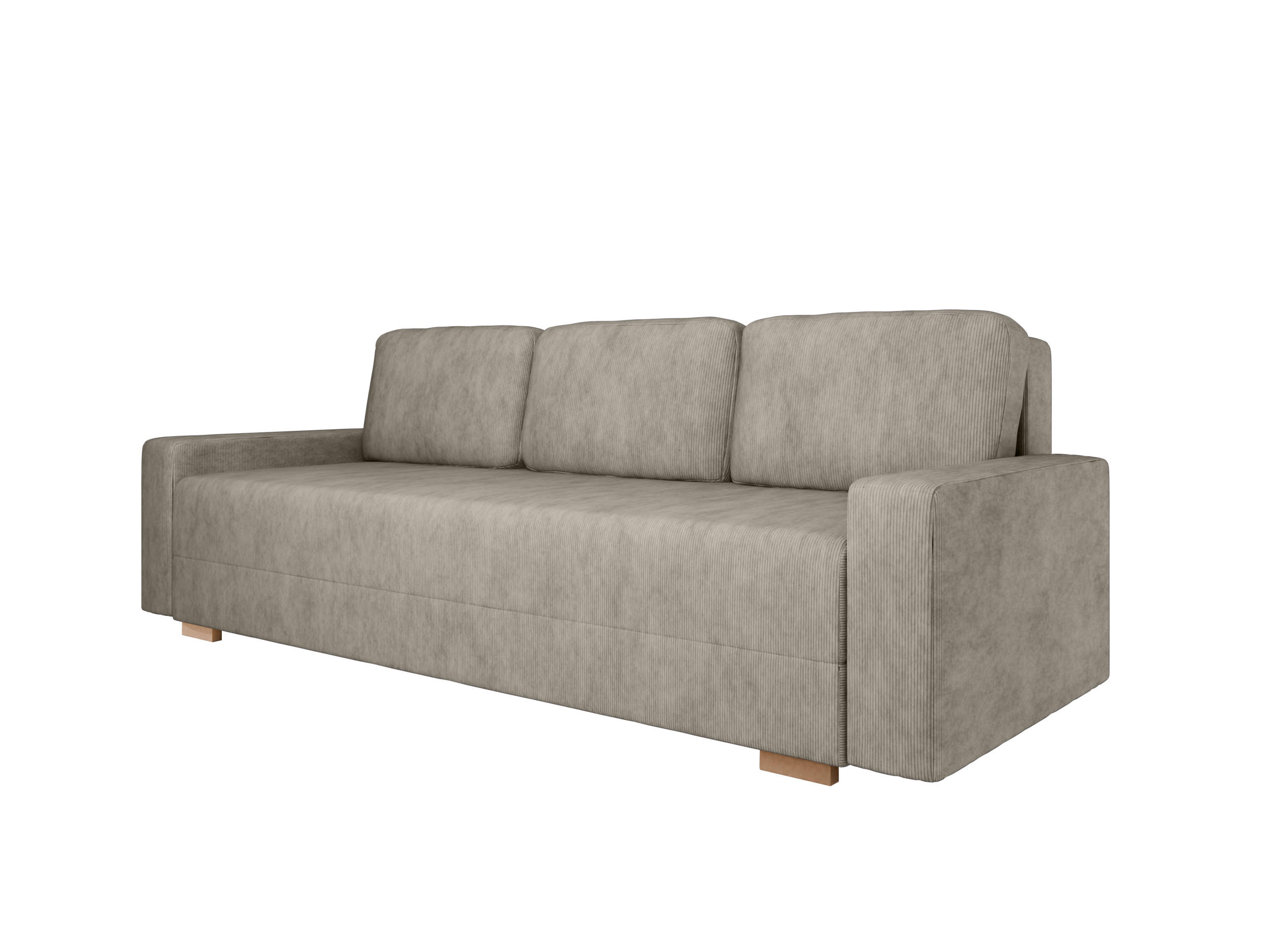 SCHLAFSOFA Celeste 3-Sitzer 3 kissen gratis, Hellgrau - Hellgrau, Holz (225/80/94cm) - Panda Möbel