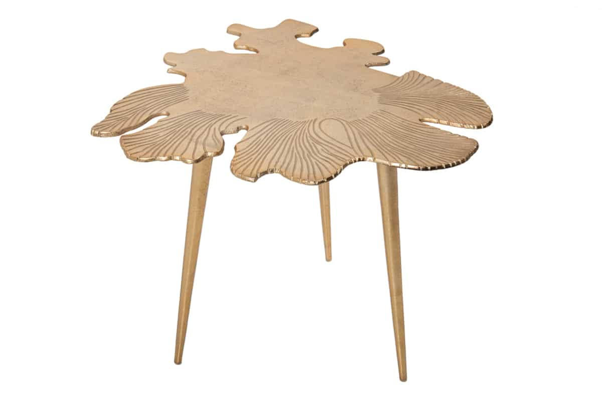 COUCHTISCH ABSTRACT LEAF rechteckig Gold 57cm - Goldfarben/Braun, Metall (50/57/42cm) - riess-ambiente