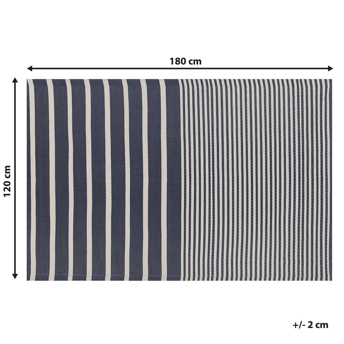OUTDOOR-TEPPICH Haldia 180/120 cm - Blau, Kunststoff (120/180cm) - Beliani