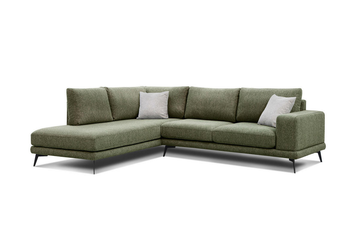 ECKSOFA MEDIOLANE 5-Sitzer, olivgrün - Olivgrün, Holzwerkstoff/Textil (219/282cm) - Courtois Laville