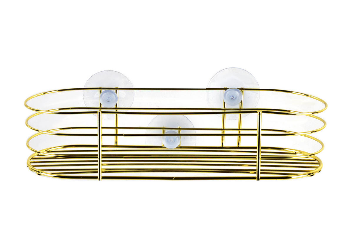 BADEZIMMERABLAGE Carl Gold 24/8.5/5 cm Metall - Goldfarben, Metall (8.5/5/24cm) - Mondex