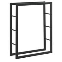 KAMINHOLZREGAL Täby - Schwarz, Metall (80/100/25cm) - [en.casa]