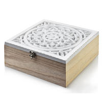 TEEBOX Sadie Weiß 24/10/24 cm Holz - Weiß, Holz (10/24/24cm) - Mondex