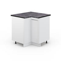 DULAP DE BAZĂ DE COLȚ Fame-Line Alb lucios ridicat 80.5 cm , AP Antracit - alb lucios/alb, compozit lemnos (80.5/82/60cm) - Vicco