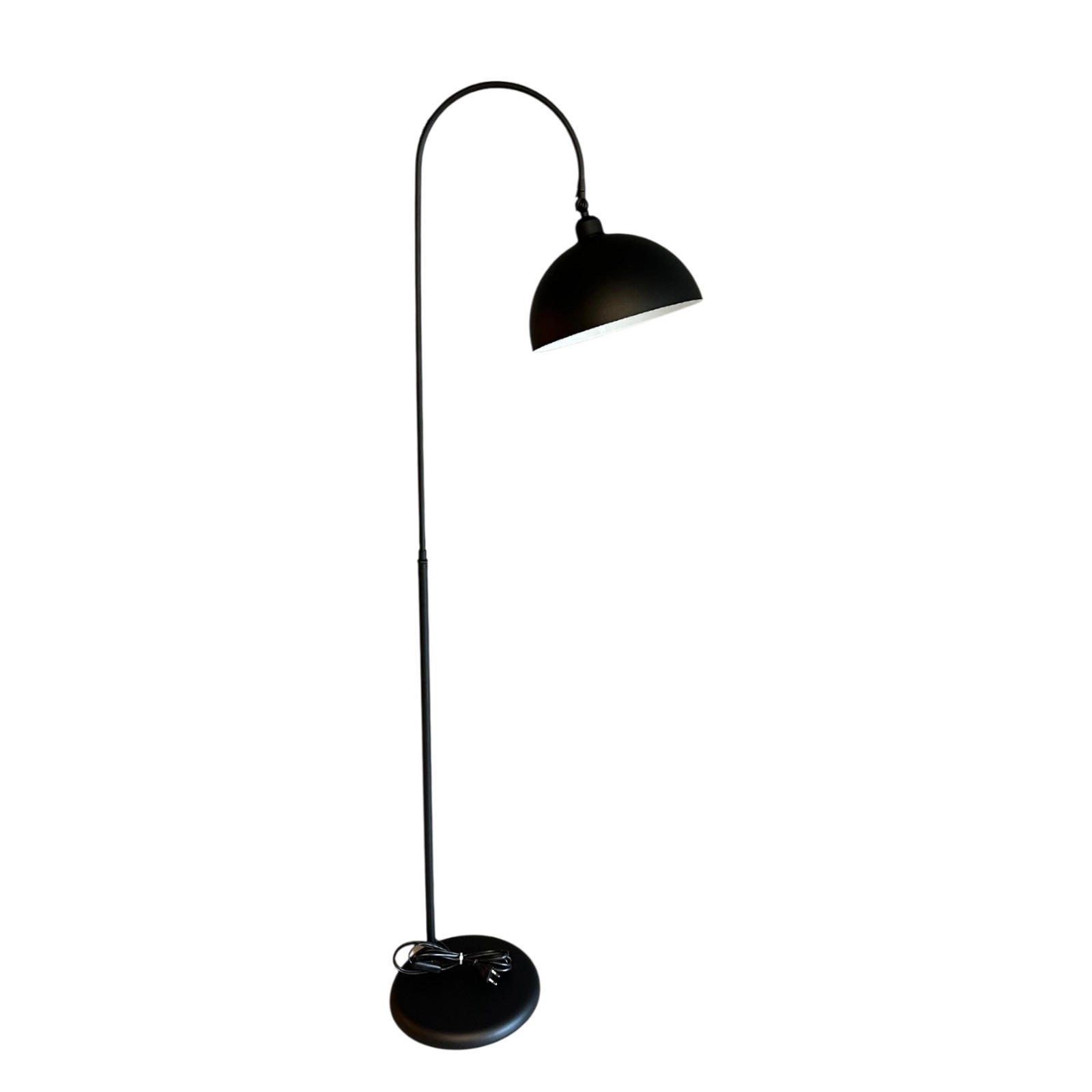 STEHLAMPE Gorkiede E27, verstellbarer Lampenschirm aus Metall - Schwarz, Metall (37/37/170cm) - Bamyum