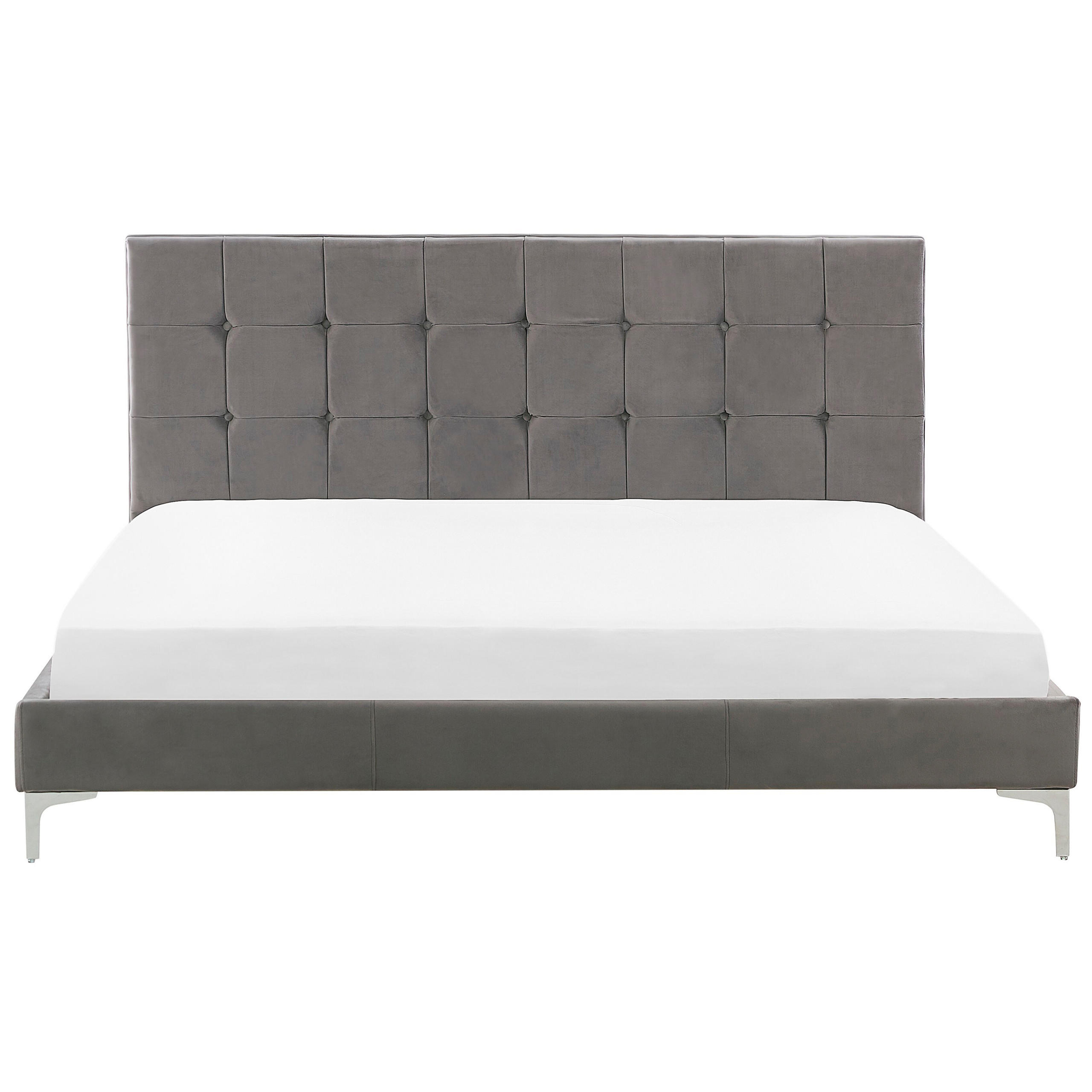 POLSTERBETT 180/200cm Grau Ambert - Grau, Textil (180/200cm) - Beliani